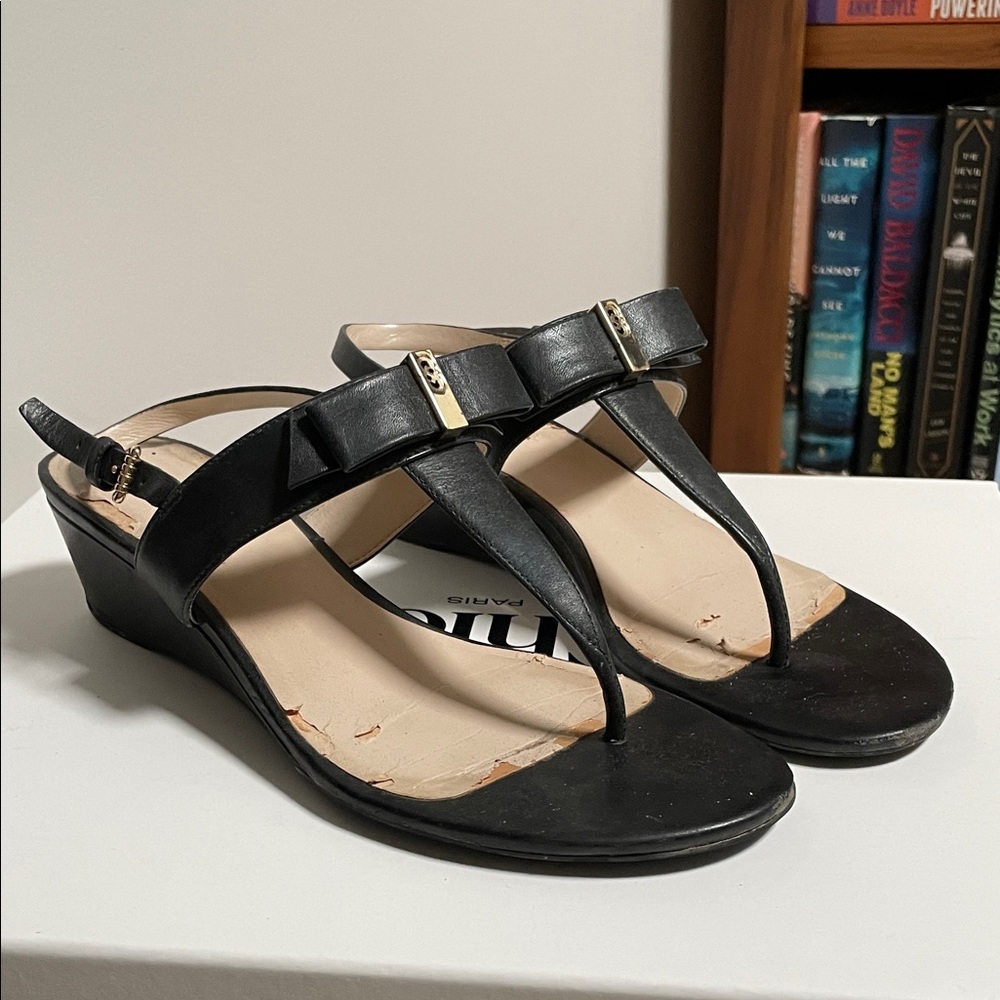 Cole Haan Black Wedge Sandals